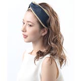 ワンカラー | パイピングデニムクロスターバン風カチューシャ 幅広 カジュアル | VINGTAINE