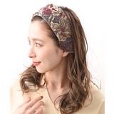 ベージュ系 | 刺繍ワイドカチューシャ 幅広 シック | VINGTAINE