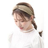 ベージュ | 麻風クロスデザインカチューシャ オフィス 可愛い | VINGTAINE