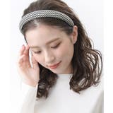 ベージュ×ブラック | ベーシック柄カチューシャ オフィス シンプル | VINGTAINE