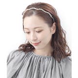 ベージュ | カチューシャ ビジュー ウェーブ | VINGTAINE