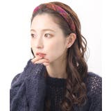 ピンク系 | カチューシャ チェック柄 ニット | VINGTAINE
