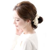 アイボリー | ベロアボリュームシュシュ 秋冬 大きめ | VINGTAINE