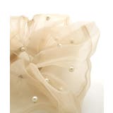 パール付きオーガンジーボリュームシュシュ シアー 上品 | VINGTAINE | 詳細画像5 