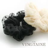 ドット柄オーガンジーシュシュ 水玉 ボリューム | VINGTAINE | 詳細画像1 