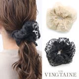 ドット柄オーガンジービッグシュシュ 柄 水玉 | VINGTAINE | 詳細画像1