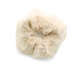 ベージュ | ドット柄オーガンジービッグシュシュ 柄 水玉 | VINGTAINE