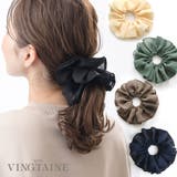フリルシフォンシュシュ くすみカラー ヘアアクセサリー | VINGTAINE | 詳細画像1 