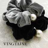 シュシュ ベロア 一粒パール付き | VINGTAINE | 詳細画像1 