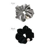 シュシュ ベロア 一粒パール付き | VINGTAINE | 詳細画像2 