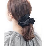 ブラック | シュシュ プリーツ フリル | VINGTAINE