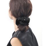 ブラック | シュシュ 刺繍 ボタニカル | VINGTAINE