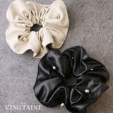 シュシュ フェイクレザー メタルボール付き | VINGTAINE | 詳細画像1 