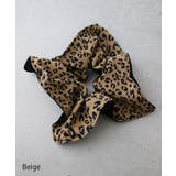 スクエアシュシュ レオパード柄 ベロア | VINGTAINE | 詳細画像5 