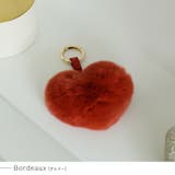 ボルドー | フェイクファーハートバッグチャーム | Vita Felice