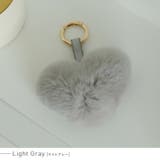 ライトグレー | フェイクファーハートバッグチャーム | Vita Felice