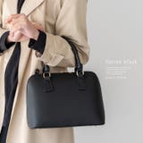 シュリンクブラック | ラウンドファスナー2wayハンドバッグ | Vita Felice