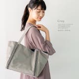 グレー | シルバーチェーンデザインナイロンバッグ | Vita Felice