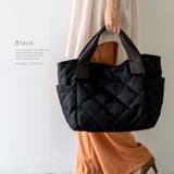 ブラック | キルティング2wayナイロンBIGトートバッグ | Vita Felice