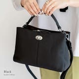 ブラック | 本革3スペース2wayハンドバッグ | Vita Felice