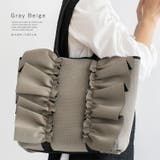 グレーベージュ | ネオプレーンフリルBIGトートバッグ | Vita Felice