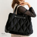 ブラック | キルティングナイロントートバッグ（M） | Vita Felice