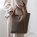 ブラウン | 縦長ハンドバッグバイカラー | Vita Felice