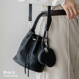 ブラック | ハートポーチ付き2way巾着バッグ | Vita Felice