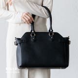 ブラック | ベルトデザイン2WAYトートバッグ | Vita Felice