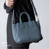 ブルー | 本革3スペースハンドバッグ | Vita Felice