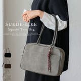 スエードタッチスクエアボストン（チャーム付き） | Vita Felice | 詳細画像1 