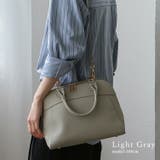 ライトグレー | ラウンドファスナー本革2wayハンドバッグ | Vita Felice