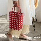 レッドホワイト | スクエアメルカドミニバッグ | Vita Felice