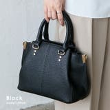 ブラック | サイドタック2WAYハンドバッグ | Vita Felice