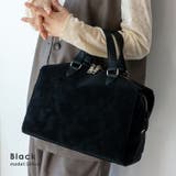 ブラック | スウェード調スクエアボストンバッグ | Vita Felice