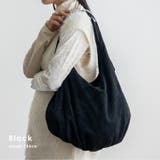ブラック | スウェード調バルーントートバッグ（ポーチ付き） | Vita Felice