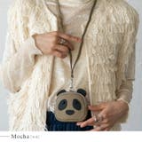 モカ | ネックストラップ付き本革コインケース(Panda) | Vita Felice