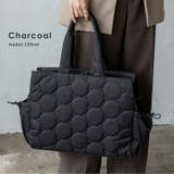 チャコール | ドットキルティング2way3ルームバッグ | Vita Felice