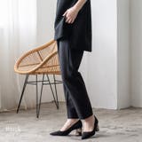 ブラック | ダブルクロス テーパードパンツ | Vita Felice