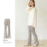 ベージュ | 裏起毛フレアシルエットパンツ | Vita Felice