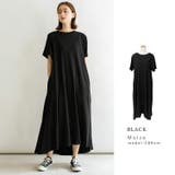 （M）ブラック | コットン半袖ロングワンピース | Vita Felice