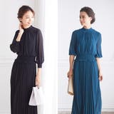 プリーツパーティーロング丈ドレスワンピース | Vita Felice | 詳細画像2 