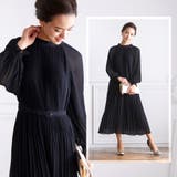 ベルト付き七分袖パーティーミモレ丈ドレスワンピース | Vita Felice | 詳細画像12 