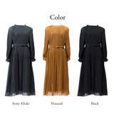 ベルト付き七分袖パーティーミモレ丈ドレスワンピース | Vita Felice | 詳細画像13 