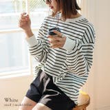 ホワイト | ボーダー長袖ロングTシャツ | Vita Felice