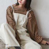 キャメル | ボーダー長袖ロングTシャツ | Vita Felice