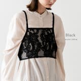 ブラック | 花柄刺繍シアービスチェ | Vita Felice