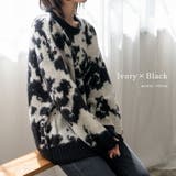 アイボリーブラック | モヘアタッチ ジャカードニット | Vita Felice