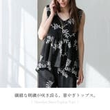 花柄刺繍ノースリーブシアーペプラムトップス | Vita Felice | 詳細画像2