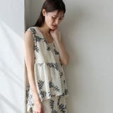 花柄刺繍ノースリーブシアーペプラムトップス | Vita Felice | 詳細画像10